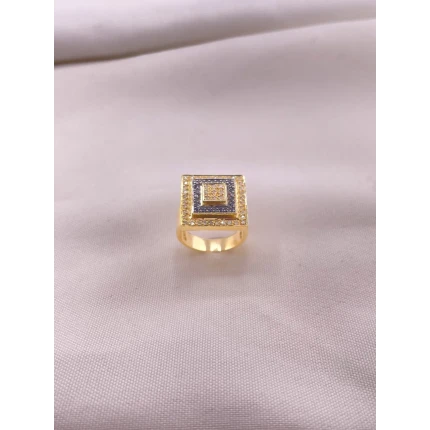 Anel Quadrado com Diamantes