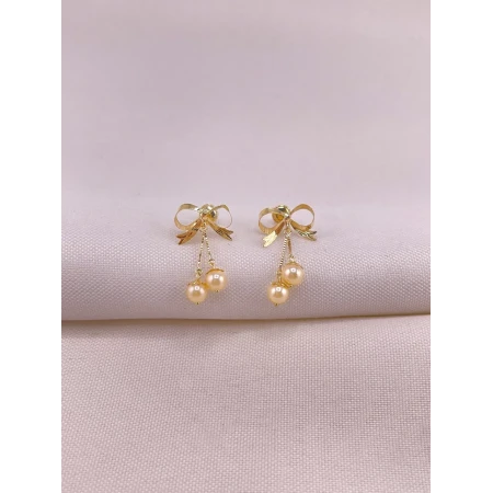 Brincos Laço com Pérolas