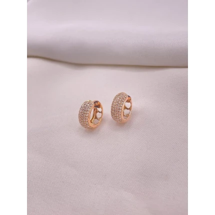 Brincos Argola Rosé com Diamantes