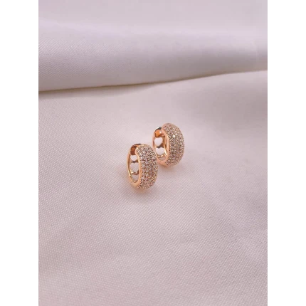 Brincos Argola Rosé com Diamantes