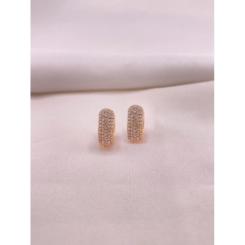 Brincos Argola Rosé com Diamantes