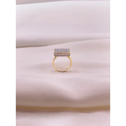 Anel Quadrado com Diamantes