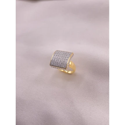 Anel Quadrado com Diamantes