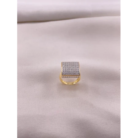 Anel Quadrado com Diamantes