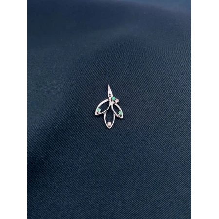 Pingente Flor com Esmeraldas e Diamantes