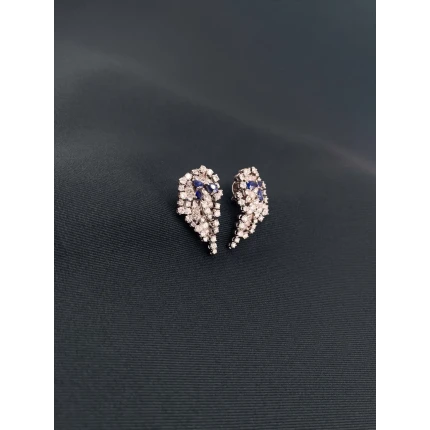 Brincos com Diamantes e Safiras