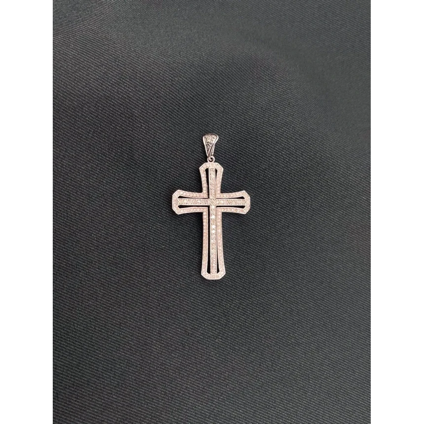 Pingente Cruz de Diamantes