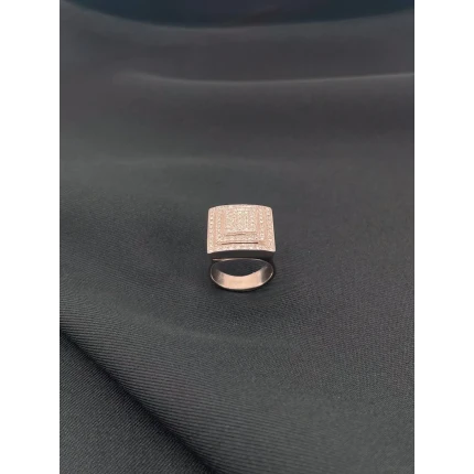Anel Quadrado de Diamantes