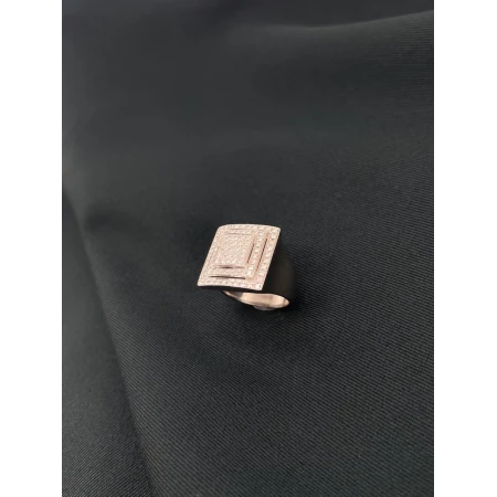 Anel Quadrado de Diamantes