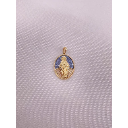 Pingente Nossa Senhora Aparecida com Safiras