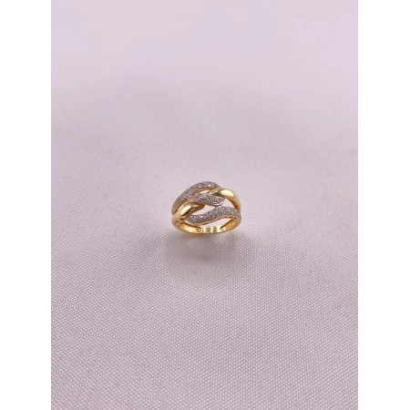 Anel Entrelaçado com Diamantes