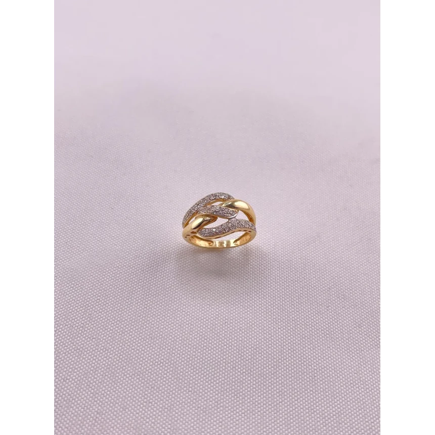 Anel Entrelaçado com Diamantes