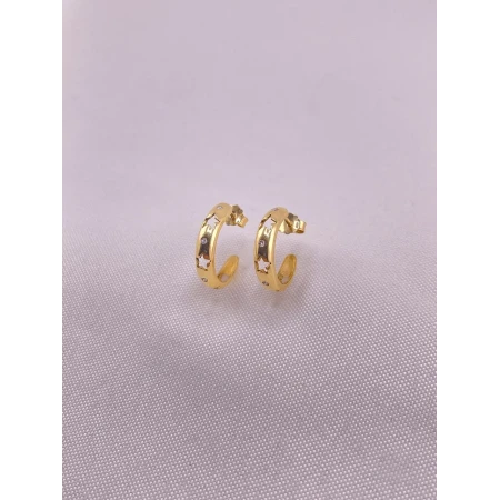 Brincos Argola Estrelas com Diamantes