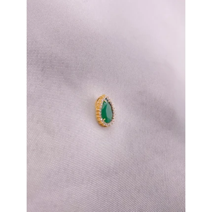 Pingente Gota Esmeralda com Diamantes