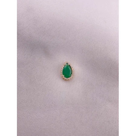 Pingente Gota Esmeralda com Diamantes