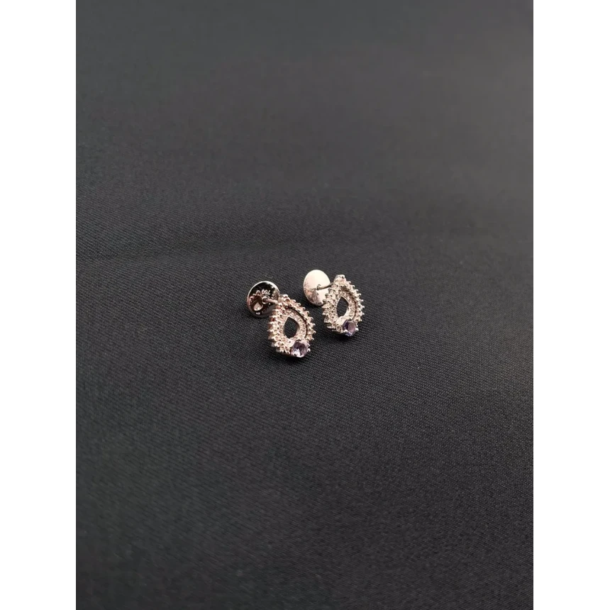 Brincos Gota de Diamantes com Tanzanita