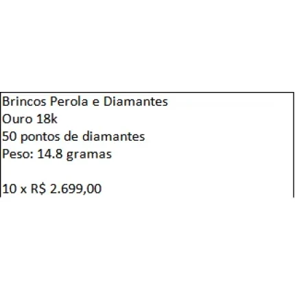 Brincos Perola e Diamantes