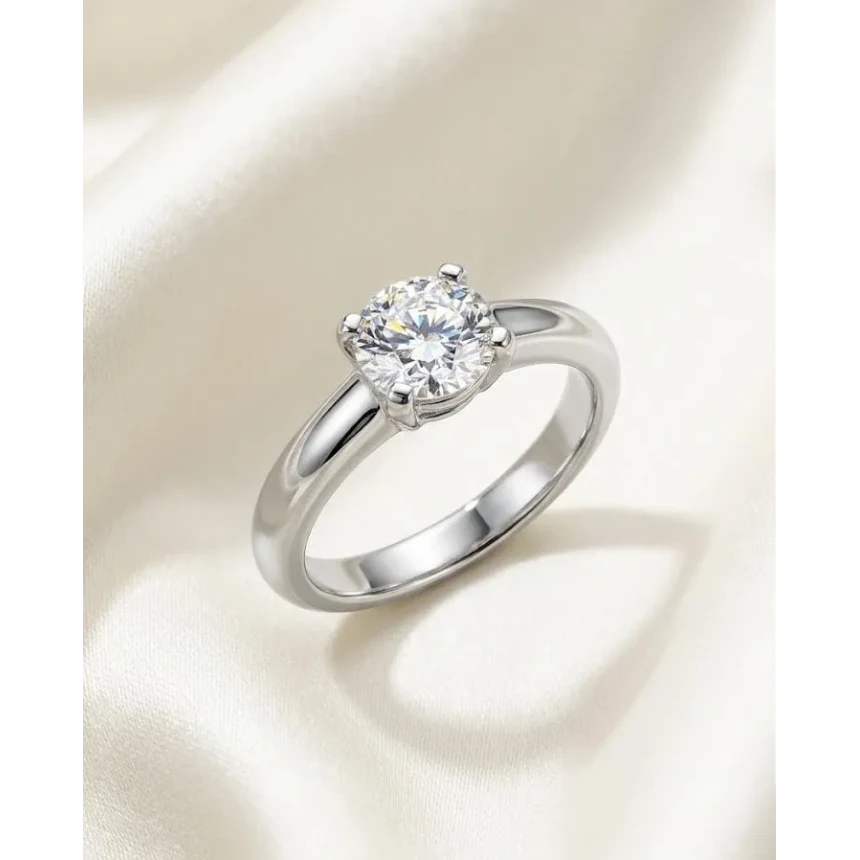 Anel Solitário 50 Pontos de Diamante