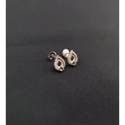 Brincos Tanzanitas e 60 Pontos de Diamantes