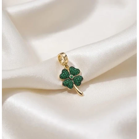 Pingente Trevo Turmalina Verde