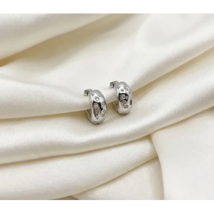 Brinco Argola 12 Pontos de Diamantes