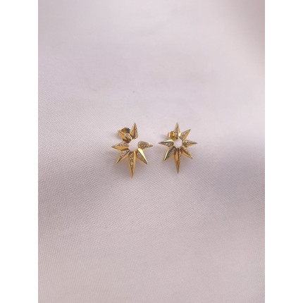 Brincos Estrela Estilizada  com Diamantes
