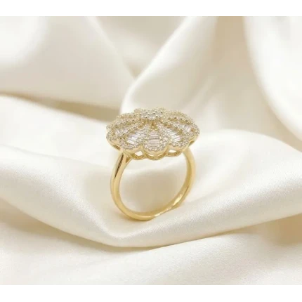 Anel Flor de Diamantes, 1,5 Quilates de Diamantes