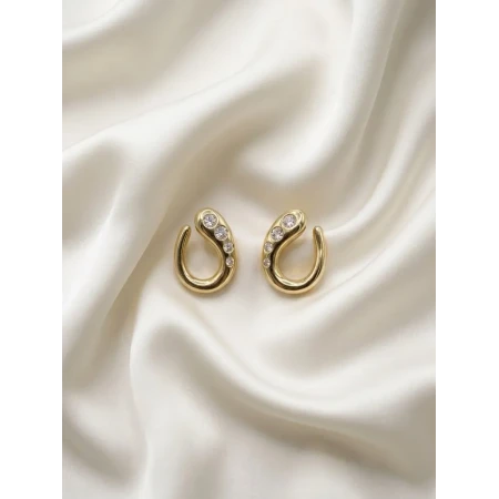 Brincos Frontal,  14 Pontos de Diamantes