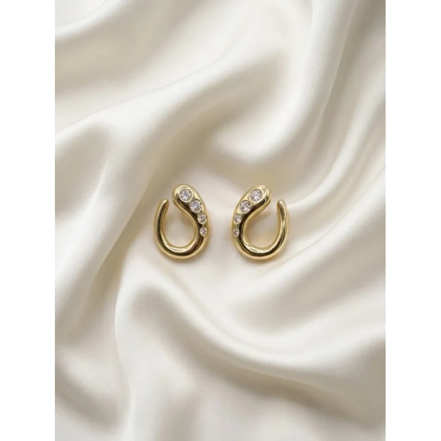 Brincos Frontal,  14 Pontos de Diamantes