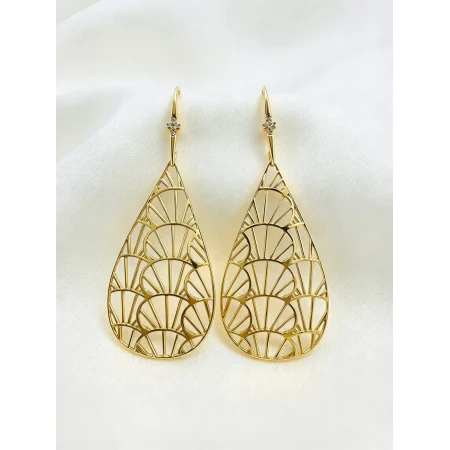 Brincos Gotas Aramado, 8 Pontos de Diamantes