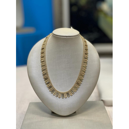 Colar Modelo Cocar com Esferinhas em Ouro Amarelo