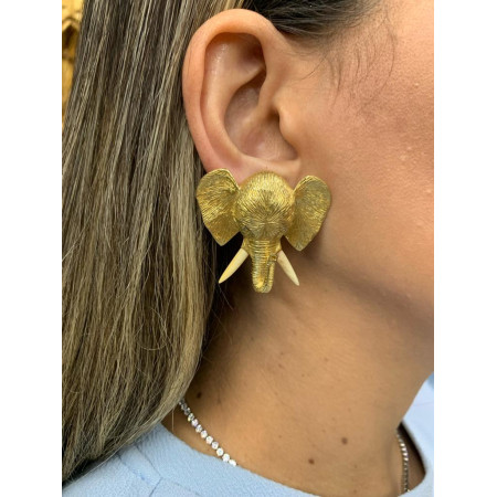 Brincos Elefante em Ouro Amarelo