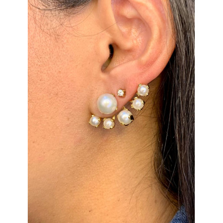 Brincos Ear Cuff Com Perolas Desmontável