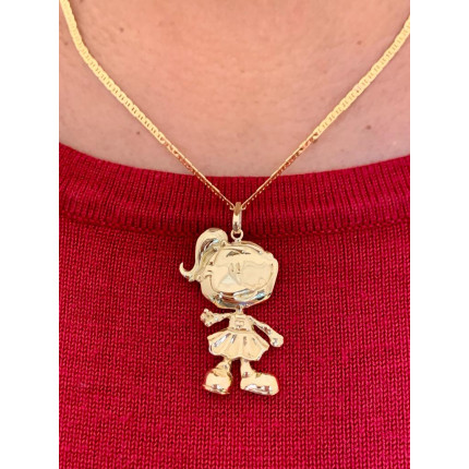 Pingente Menina em Ouro Amarelo