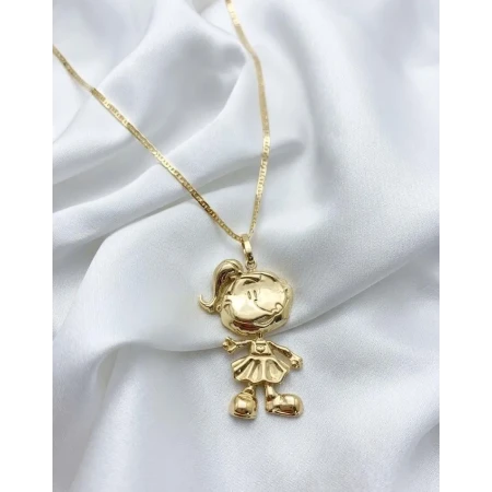 Pingente Menina em Ouro Amarelo