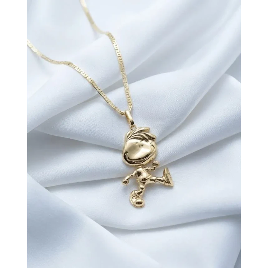 Pingente Menino  em Ouro Amarelo