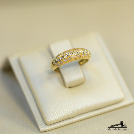 Anel Modelo  Favo com Diamantes 