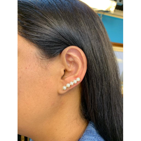 Brincos Ear Cuff de Pérolas
