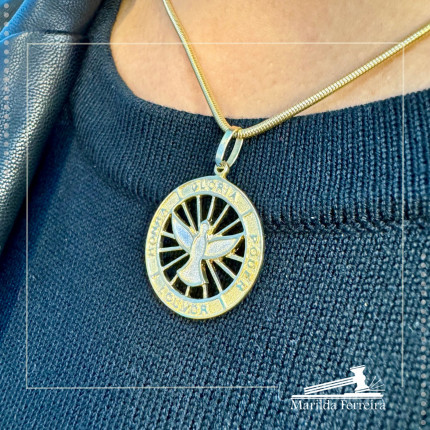 Pingente Mandala com Espírito Santo 