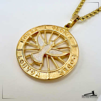 Pingente Mandala com Espírito Santo