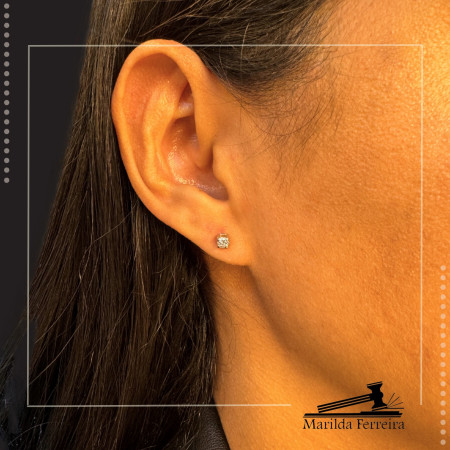 Brincos Solitário com Diamantes