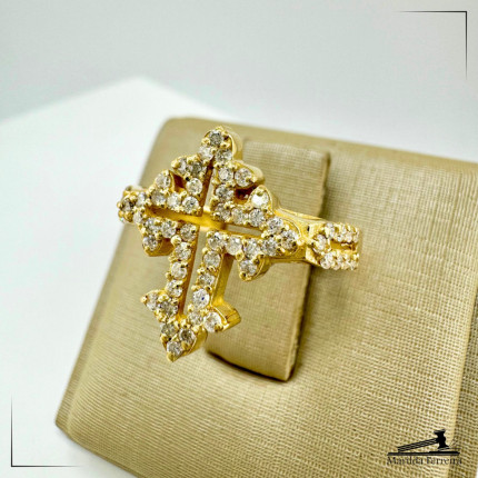 Anel Cruz de Malta com Diamantes