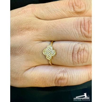 Anel Trevo com Diamantes