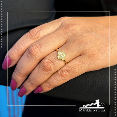Anel Trevo com Diamantes