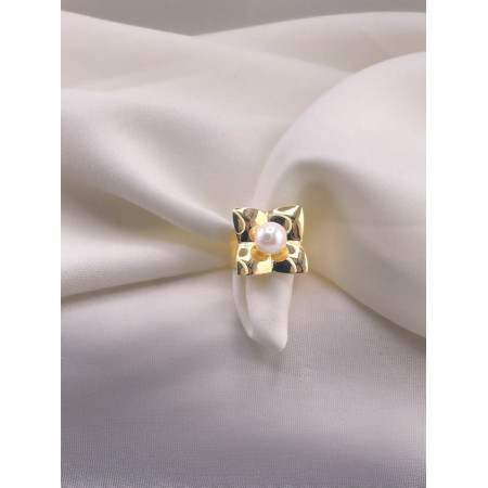 Anel Flor com Pérola