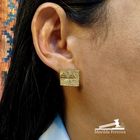 Brincos Quadrado Escrava