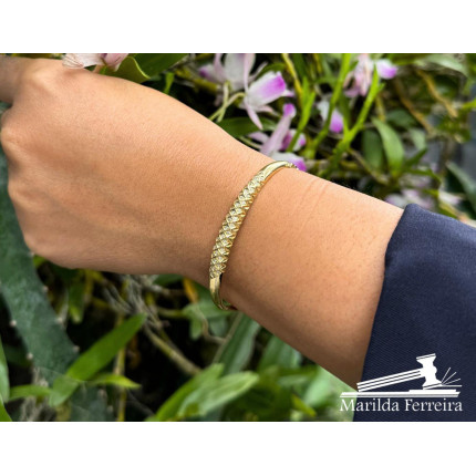Bracelete Algema Modelo Favo com Diamantes