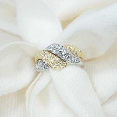 Anel  Dois tons com Diamantes