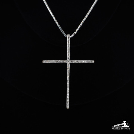 Pingente Cruz com Diamantes