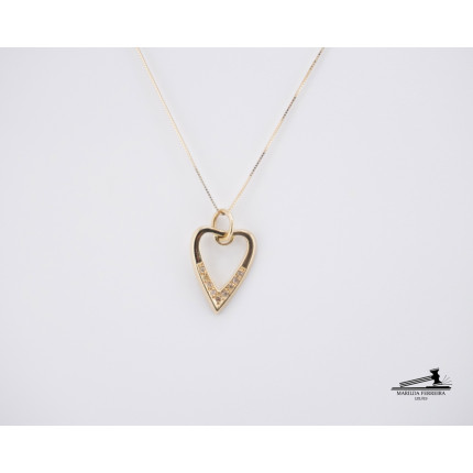 Pingente Coração com Diamantes